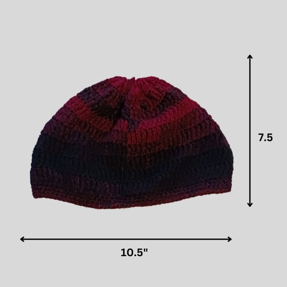 Unisex Beanie Black, Red, Burgundy - Picture 1 of 4
